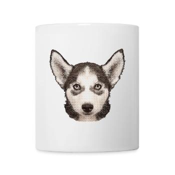 hundewelpe, Huskybaby - Tasse - Weiß - Vorne
