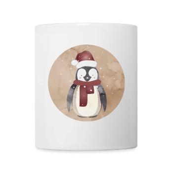 cute Santa Claus penguin for Christmas - Mug - white - Front