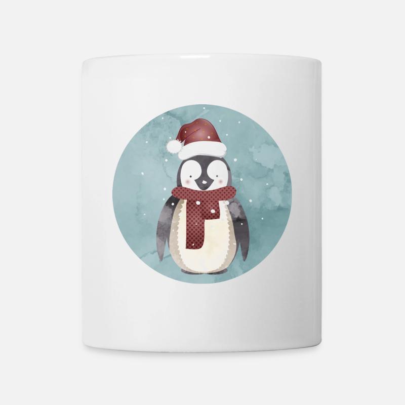 pingouin mignon du Père Noël pour Noël - Mug blanc - blanc