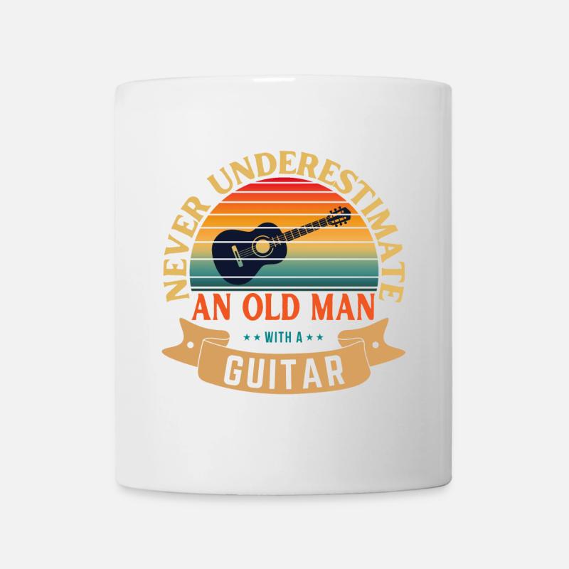 NEVER UNDERESTIMATE AN OLD MAN WITH A GUITAR - Mug - white