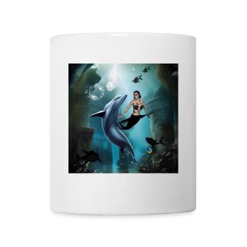Die Legende vom Delphin und der Meerjungfrau. - Tasse - Weiß - Vorne