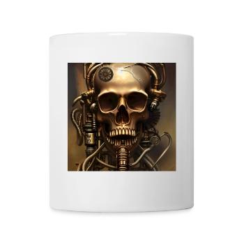 Awesome golden steampunk skull - Mug - white - Front