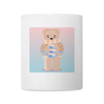 Niedlicher Winter Braunbär - TIERILLUSTRATIONEN - Tasse - Weiß - Vorne