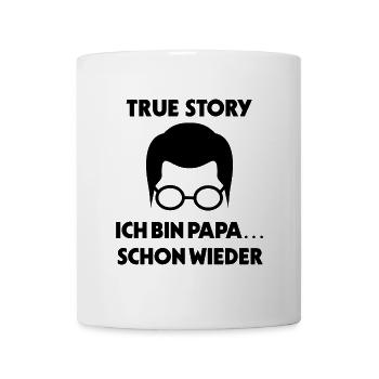 Papa Familienglück Baby Statement Babyglück Eltern - Tasse - Weiß - Vorne