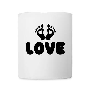 Heart Baby Feet Parents Saying Pregnant Baby Bump - Mug blanc - blanc - Devant