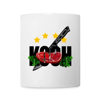 4 Sterne Koch Kochmesser Fleisch Petersilie - Tasse - Weiß - Vorne