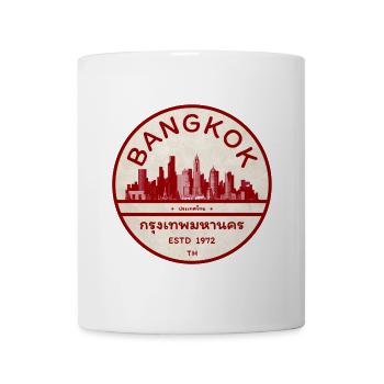 Bangkok Skyline Badge - Tasse - Weiß - Vorne