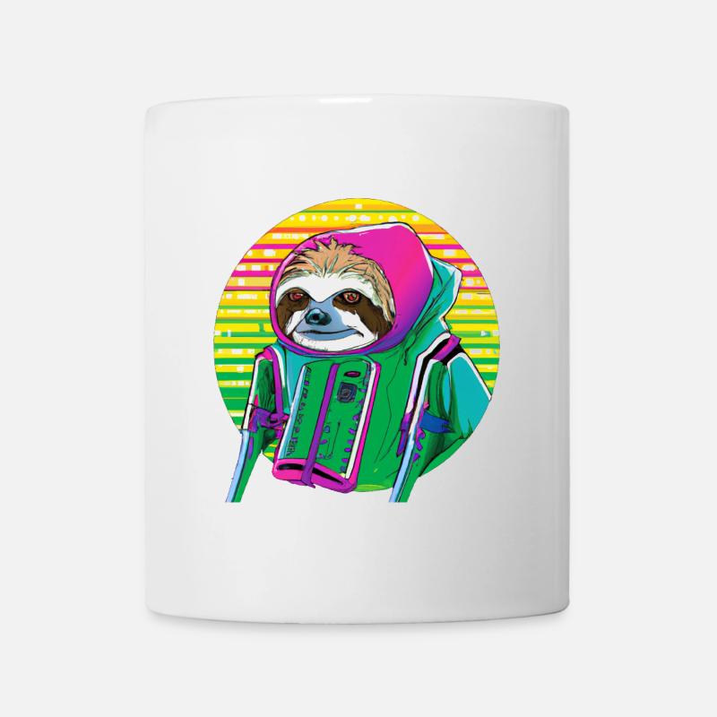 Cyber Punk Sloth - Ukiyo-e Stil. - Tasse - Weiß