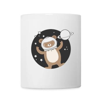 niedlicher Astronauten Bär im comic Stil - Tasse - Weiß - Vorne