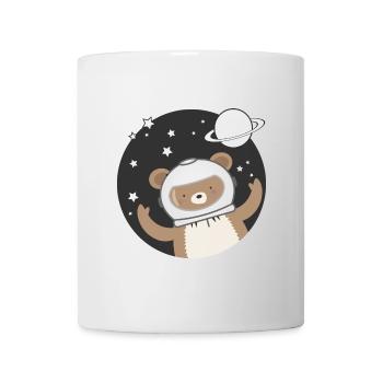 niedlicher Astronauten Bär im Comic Stil - Tasse - Weiß - Vorne