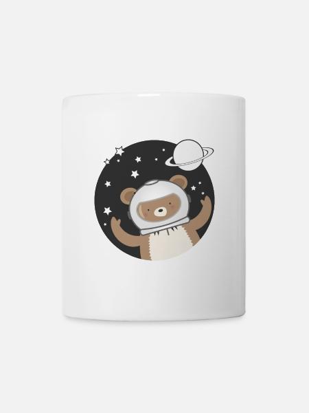 niedlicher Astronauten Bär im Comic Stil - Tasse - Weiß