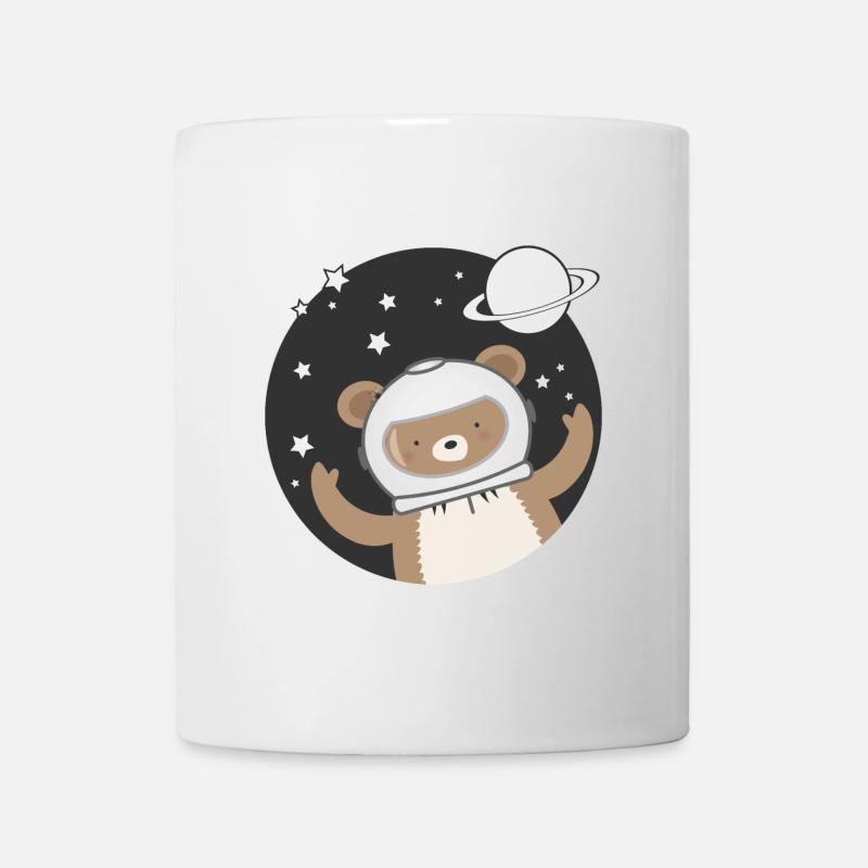 niedlicher Astronauten Bär im Comic Stil - Tasse - Weiß