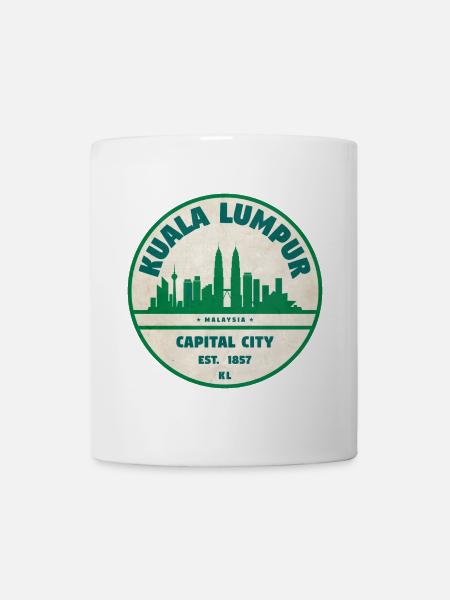 Kuala Lumpur Skyline Emblem - Tasse - Weiß