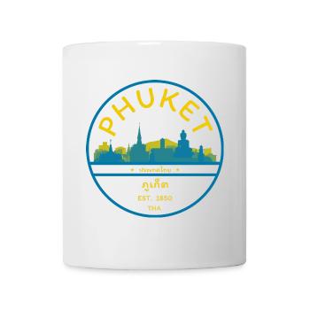 Phuket Stadt-Skyline Emblem - Tasse - Weiß - Vorne
