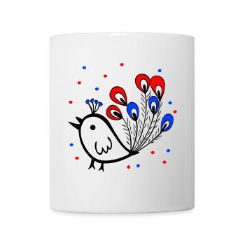 Karneval, Fasching, Spatz - Tasse - Weiß - Vorne