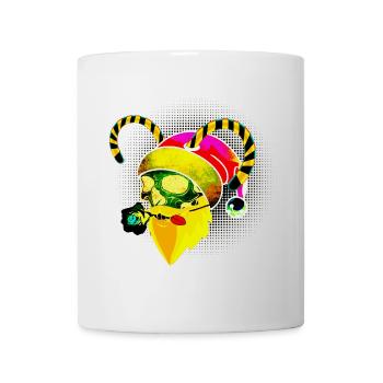 Pop Art Skull Santa Claus Horns - Mug - white - Front