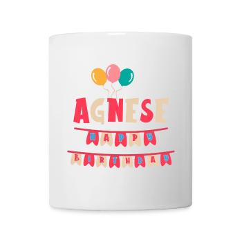 T-shirt Agnese joyeux anniversaire joyeux anniversaire - Mug blanc - blanc - Devant
