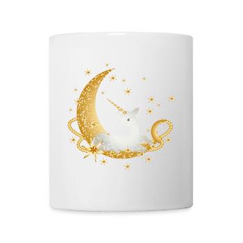 Crescent with imaginative unicorn and stars - Mug - white - Front