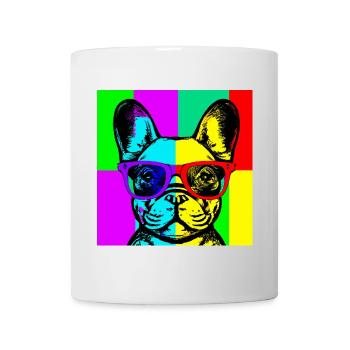 Lunettes Bulldog Néon Pop Art - Mug blanc - blanc - Devant