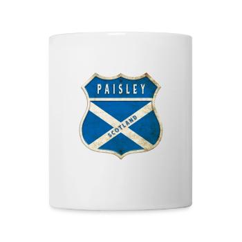 Paisley Schottland Wappen Flaggen Design - Tasse - Weiß - Vorne
