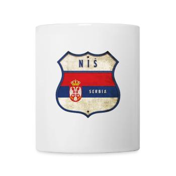 Niš Serbien Wappen Flaggen Design - Tasse - Weiß - Vorne
