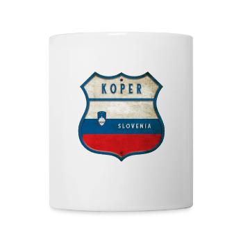 Koper Slowenien Flaggen Wappen Design - Tasse - Weiß - Vorne