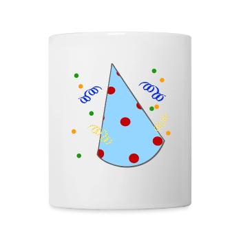 geburtstagshut, Partyhütchen - Tasse - Weiß - Vorne