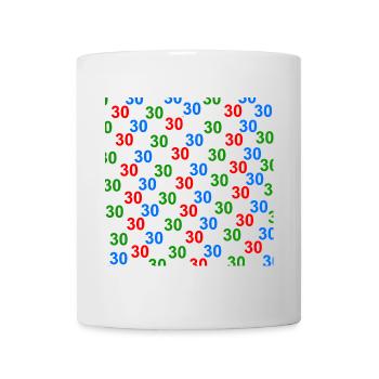 30, unisex, geburtstagsmuster - Tasse - Weiß - Vorne