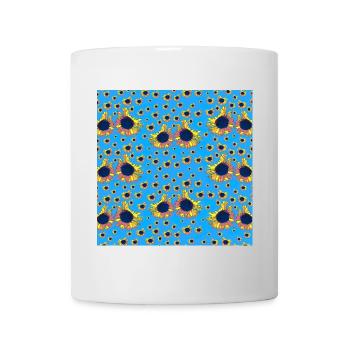 coole blumenmuster, tolles sonnenblumenmuster - Tasse - Weiß - Vorne