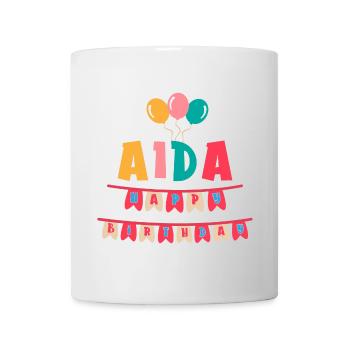 Aida T-Shirt Happy Birthday Happy Birthday - Tasse - Weiß - Vorne