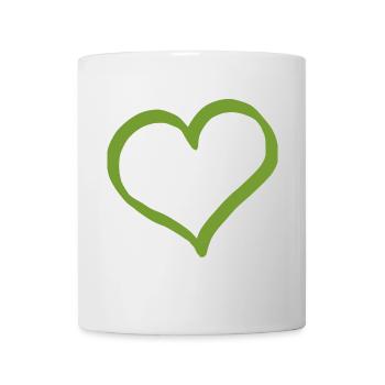 green heart green hearts couples gift - Mug - white - Front