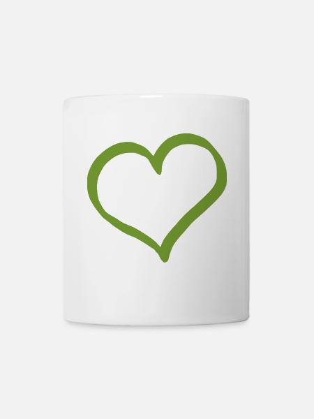 grünes Herz grün Herzen Paare Geschenk - Tasse - Weiß