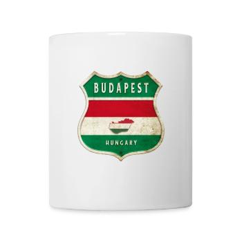 Budapest Ungarn Flaggen Wappen Design - Tasse - Weiß - Vorne