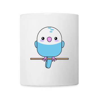 Perruche mignonne, perroquet, oiseau - Mug blanc - blanc - Devant