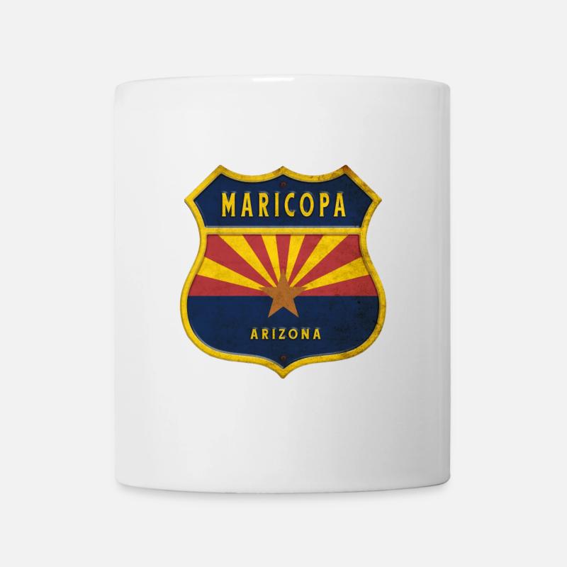 Maricopa Arizona flag crest design - Mug - white