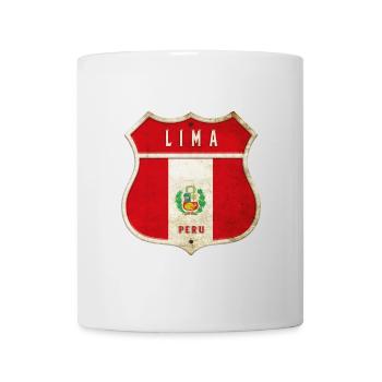 Lima Peru Wappen Flaggen Design - Tasse - Weiß - Vorne