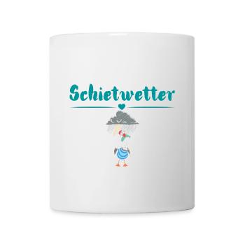 Schietwetter Möwe. Maritime Kleidung - Tasse - Weiß - Vorne
