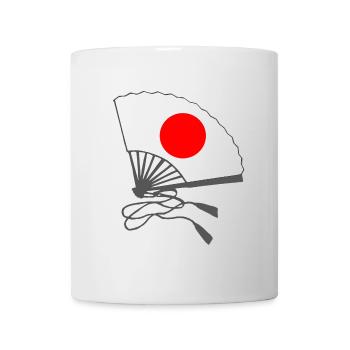 japanflaggen muster, japanischer fächer - Tasse - Weiß - Vorne