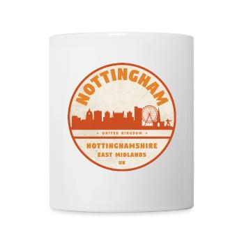 Nottingham Skyline Badge - Tasse - Weiß - Vorne