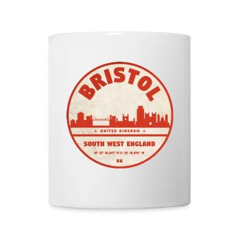 Emblème rétro du Bristol Skyline - Mug blanc - blanc - Devant