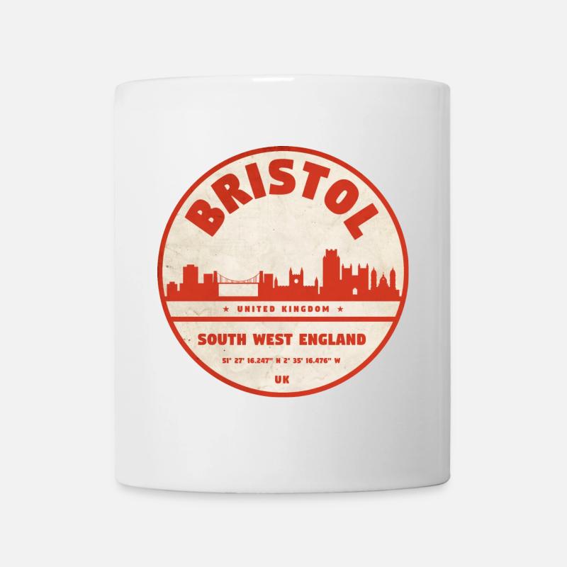 Bristol Skyline Retro Emblem - Mug - white