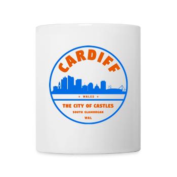 Cardiff Skyline Badge - Tasse - Weiß - Vorne