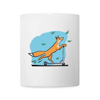 Fuchs mit Roller - Tasse - Weiß - Vorne