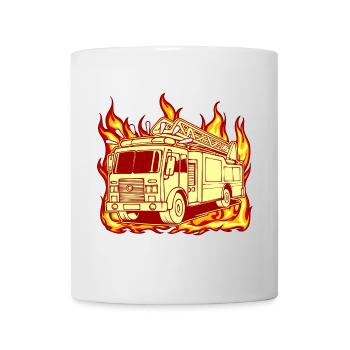 Feuerwehrauto Feuerwehr Feuer Brandschutz - Tasse - Weiß - Vorne