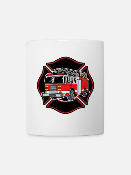 Feuerwehr Feuerwehrauto Brandschutz Löscharbeit - Tasse - Weiß