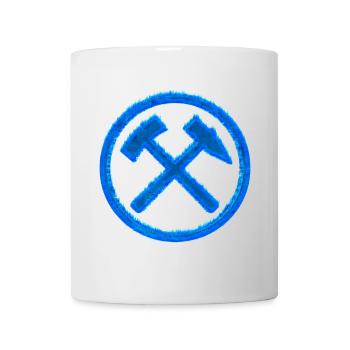 Hammer und Schlägel Bergbau Schalke Kohle Geschenk - Tasse - Weiß - Vorne