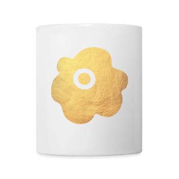 Yoga Flower Blume Gold Symbol Blüte abstrakt Fan - Tasse - Weiß - Vorne