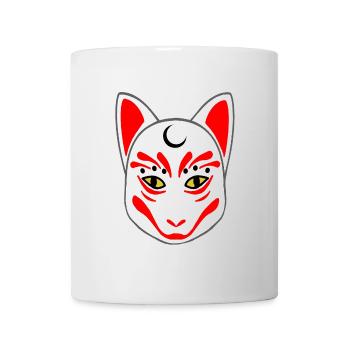 japanische outfits unisex, kitsune maske - Tasse - Weiß - Vorne