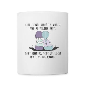 Gute Freunde, Freundschaft, Lieblingsmensch - Tasse - Weiß - Vorne