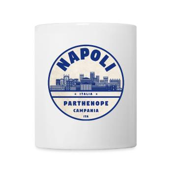Napoli Skyline Vintage Abzeichen - Tasse - Weiß - Vorne